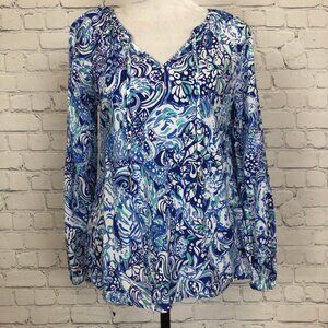 Lilly Pulitzer Willa Top Size XS 60 Animals Blue